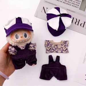 Purple Cozy Doll Outfit Set for Labubu - doll not included